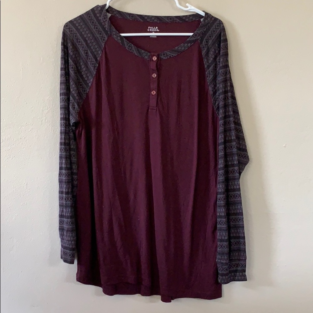 Red Henley shirt